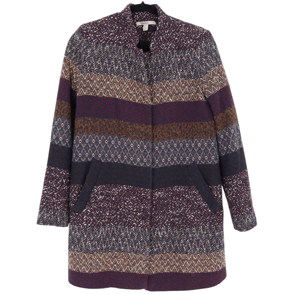 Zara Trafaluc Outerwear Coat Women's S Multicolor Knit Patterned Jacket Boho